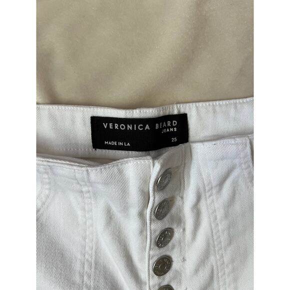 Veronica Beard Crosbie White Cropped High Rise Jeans 25 - Picture 5 of 5